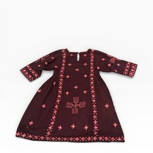 Pink Chicken Embroidered Dress with mirrored details girls size 7